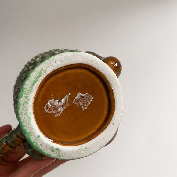 Ceramic Buddha Head Coffee Mug with Textured Glaze and Beaded Handle - Picture 4 of 4